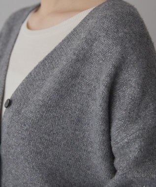 AMERICAN HOLIC Vネックラメニットカーディガン Gray Mixture
