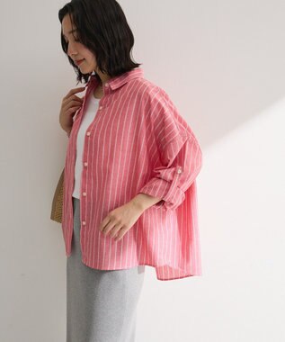 Green Parks 綿麻混シャツ Red