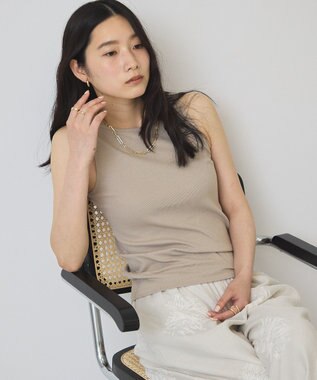 AMERICAN HOLIC アメスリリブタンクトップ Gray Beige