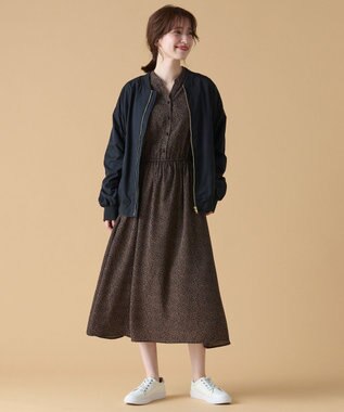 ANY 【洗濯機可能/ウエストゴム】ウエストギャザー ワンピース フラワー