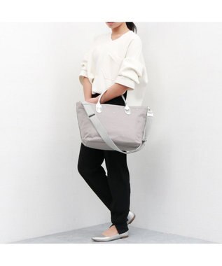 UNBILLION ペルケ perche / ナイロンドット刺繍2wayトート ライトグレー