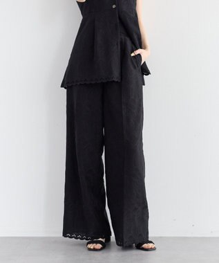  刺繍ワイドパンツ