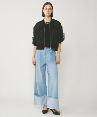 GRACE CONTINENTAL チュールギャザーブルゾン ブラック