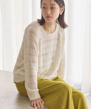 AMERICAN HOLIC 透かし編みニットプルオーバー Ivory