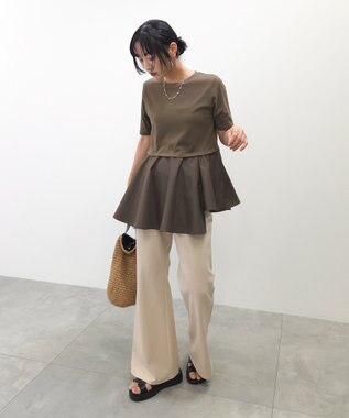 Green Parks カットフレアパンツ Ecru