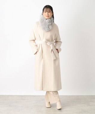 MOONBAT 【WEB限定】FURLA ベルト付きリッチフェイクファーマフラー ライトグレー