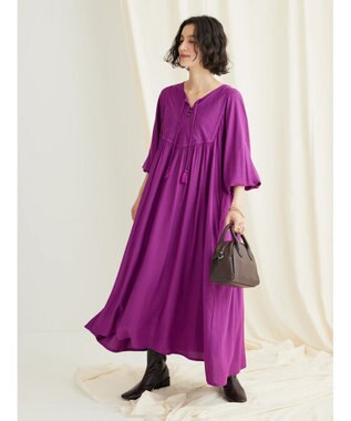 CRAFT STANDARD BOUTIQUE レーヨンキルト切り替えワンピース Purple