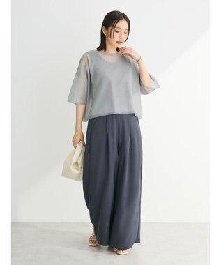 Green Parks ・ＥＬＥＮＣＡＲＥ　ＤＵＥ　リネンライクワイドパンツ Charcoal Gray