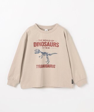 ANY KIDS 恐竜プリント 長袖Tシャツ ベージュ
