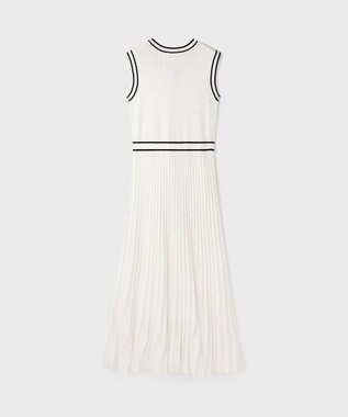 GRACE CONTINENTAL バイカラーボウタイニットワンピース ホワイト