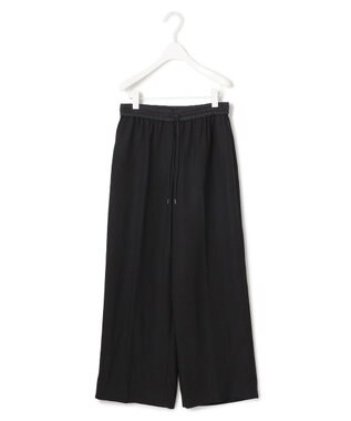 ICB L 【新色追加・UVケア・接触冷感・速乾・防シワ・洗える】 FluidBackSatin  ワイドパンツ ブラック系