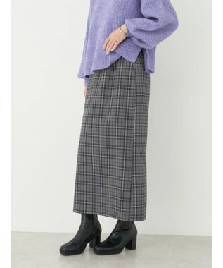 earth music&ecology チェックナロースカート Check Gray