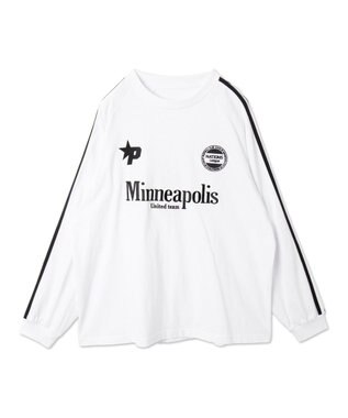 WEGO 【ユニセックス着用ITEM】ラインゲームロゴT（LS） ホワイト