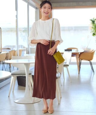 Tiaclasse シアーチェックブラウス オフホワイト