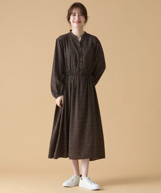 ANY 【洗濯機可能/ウエストゴム】ウエストギャザー ワンピース フラワー