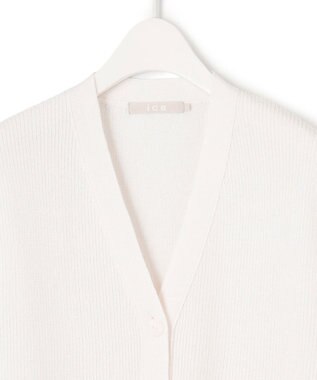 ICB 【洗える】 リネンブレンドシャイン ベスト オフホワイト系