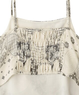 YECCA VECCA スカーフ柄オーバーキャミ Ivory