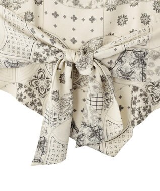 YECCA VECCA スカーフ柄オーバーキャミ Ivory