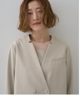 YECCA VECCA 【2点SET】ショートジャケットセットキャミワンピース Light Beige