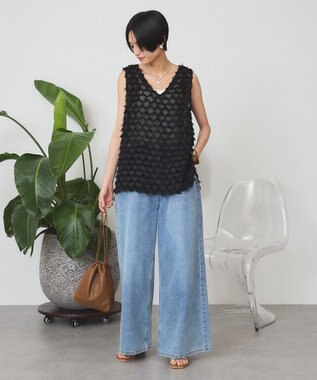 AMERICAN HOLIC Ｖネックシャギーベスト Black