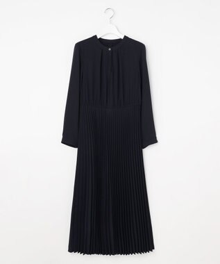 ANY SIS ノーブルプリーツ ワンピース ネイビー
