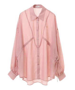 earth music&ecology ウエストドロストシアーシャツ Pink