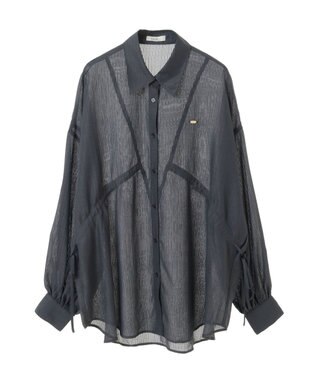 earth music&ecology ウエストドロストシアーシャツ Gray