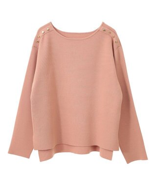 YECCA VECCA ミラノリブ金釦ニット Pink