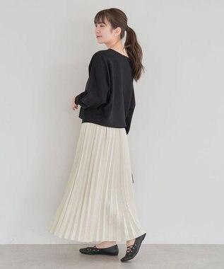 Green Parks 洗える　Ｖネックドルマンニットプルオーバー Black