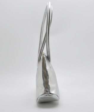 blancle メタリックレザー 舟形ボストンバッグ SILVER