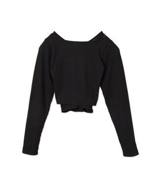 WEGO レイヤードレースアップ長袖トップス ブラック