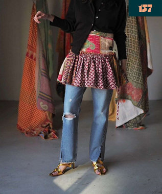 woadblue 【157】Slit Straight デニムパンツ