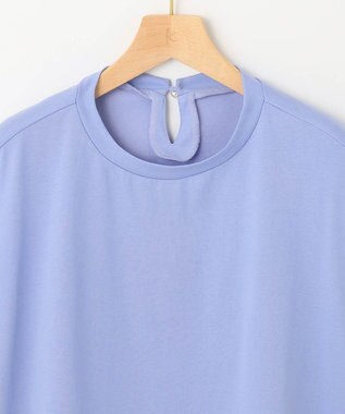 組曲 【汗ジミ防止・撥水】GIZAプレーティング天竺フレンチスリーブ カットソー スカイブルー系