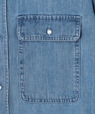 ANY 【洗濯機可】パールボタンデニムシャツ インディゴ