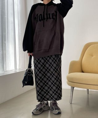 WEGO グラフィックニットパーカー ブラック