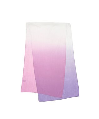 Marca ＜洗えるシルク＞【Marcaオリジナル】オンブレーロング ウォッシャブル シルクローン ロングスカーフ ピンクパープル