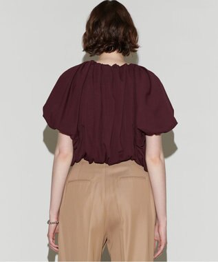 NAVE 【Nave 　洗える・接触冷感】クロップドジャージーブラウス ワイン系