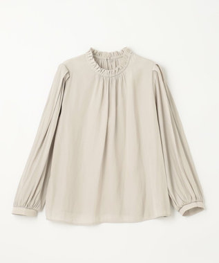 ANY 【洗濯機可・UVケア・接触冷感】フリルネックブラウス エクリュ
