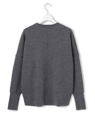 ICB 【洗える】 シルキーウールダブルフェイス ニットプルオーバー ミディアムグレー