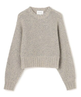 BEIGE， MARANA / モヘア混ミックスドルマンニット Gray x Mustard