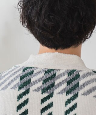 WEGO ベロアモール総柄カーディガン 柄1