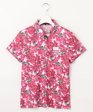 23区GOLF 【WOMEN】【接触冷感・UVケア・吸水速乾】ブーゲンビリア柄 ポロシャツ ピンク系5