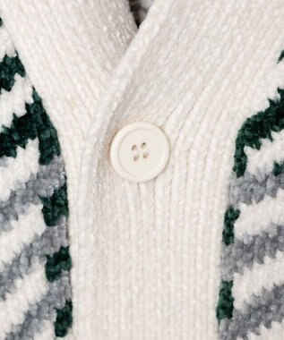 WEGO ベロアモール総柄カーディガン 柄1