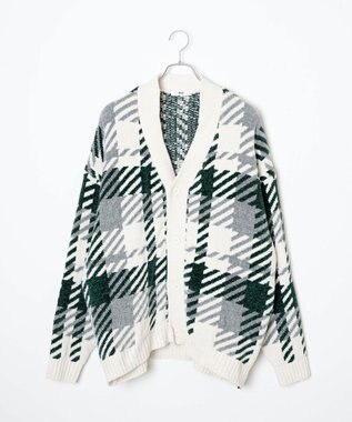 WEGO ベロアモール総柄カーディガン 柄1