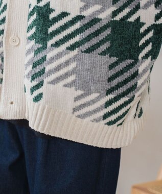 WEGO ベロアモール総柄カーディガン 柄1