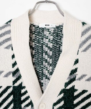 WEGO ベロアモール総柄カーディガン 柄1