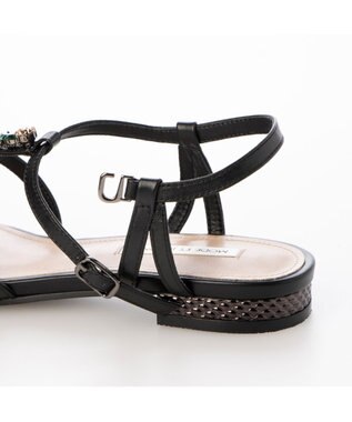 MODE ET JACOMO <MODE ET JACOMO>ポインテッドトゥTストラップサンダル ブラック