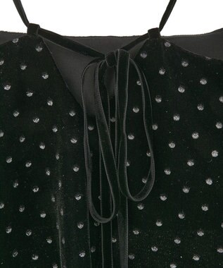 YECCA VECCA グリッタードットベロアオーバーキャミ Black
