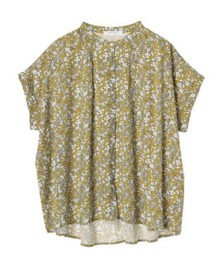 Green Parks アソート柄さらっとレーヨンブラウス Flower yellow