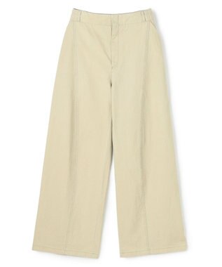 BEIGE， PREHNA / コットンツイル カービーシームワイドパンツ L.Khaki